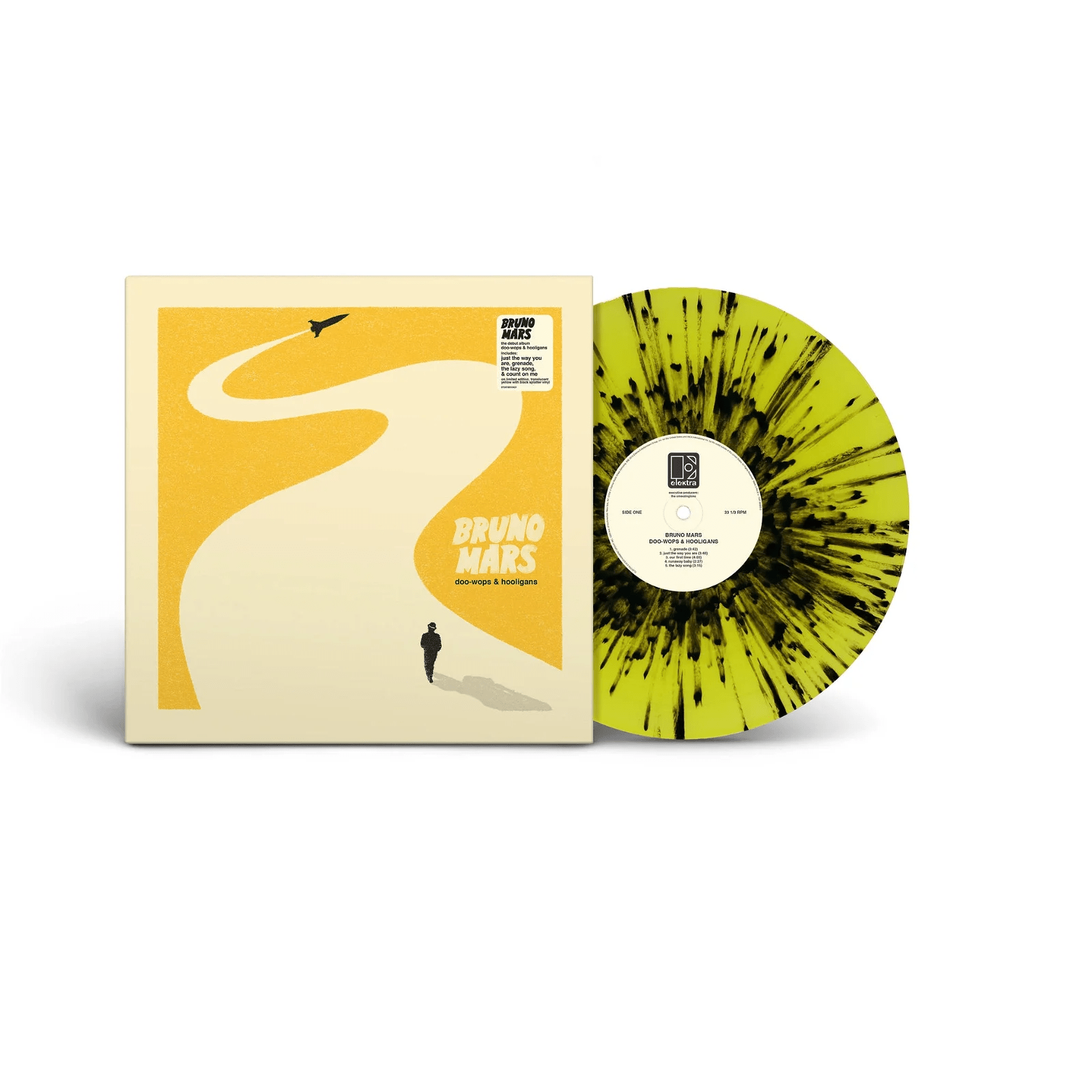 [Brand New Sealed Record, 1 Vinyl/LP] - Bruno Mars - Doo-wops & Hooligans (Limited Yellow With Black Splatter)