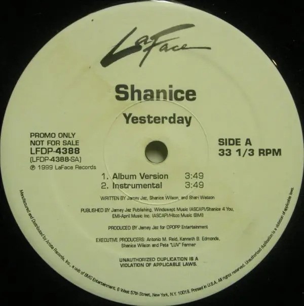[USED Excellent Tested Record, 7" Vinyl] - SHANICE - YESTERDAY
