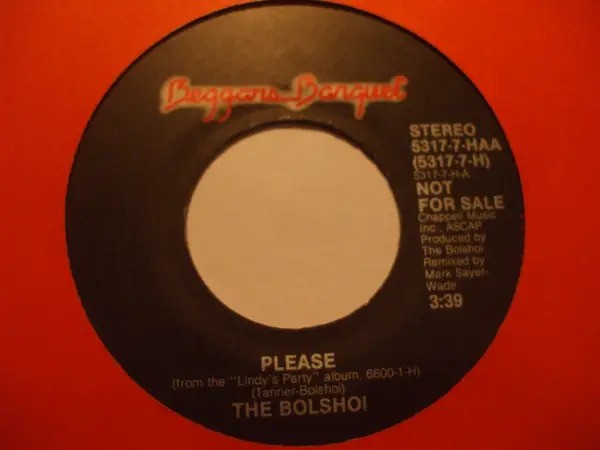[USED Excellent Tested Record, 7" Vinyl] - THE BOLSHOI - PLEASE